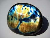 Top Grade Gold and Royal Blue Flash Labradorite Pebble, Palm Stone