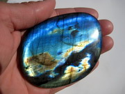 AAA  Vibrant Blue And Gold Flash Labradorite Pebble, Palm Stone