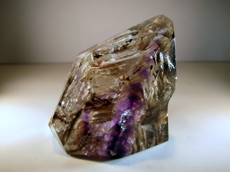 Polished Amethyst Crystal With Rare Patterned Laterite Inclusions