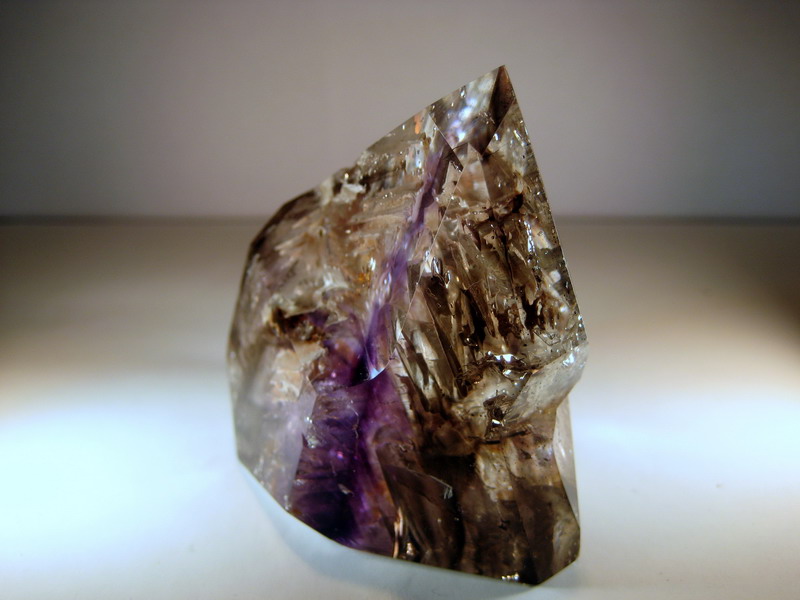 Polished Amethyst Crystal With Rare Patterned Laterite Inclusions